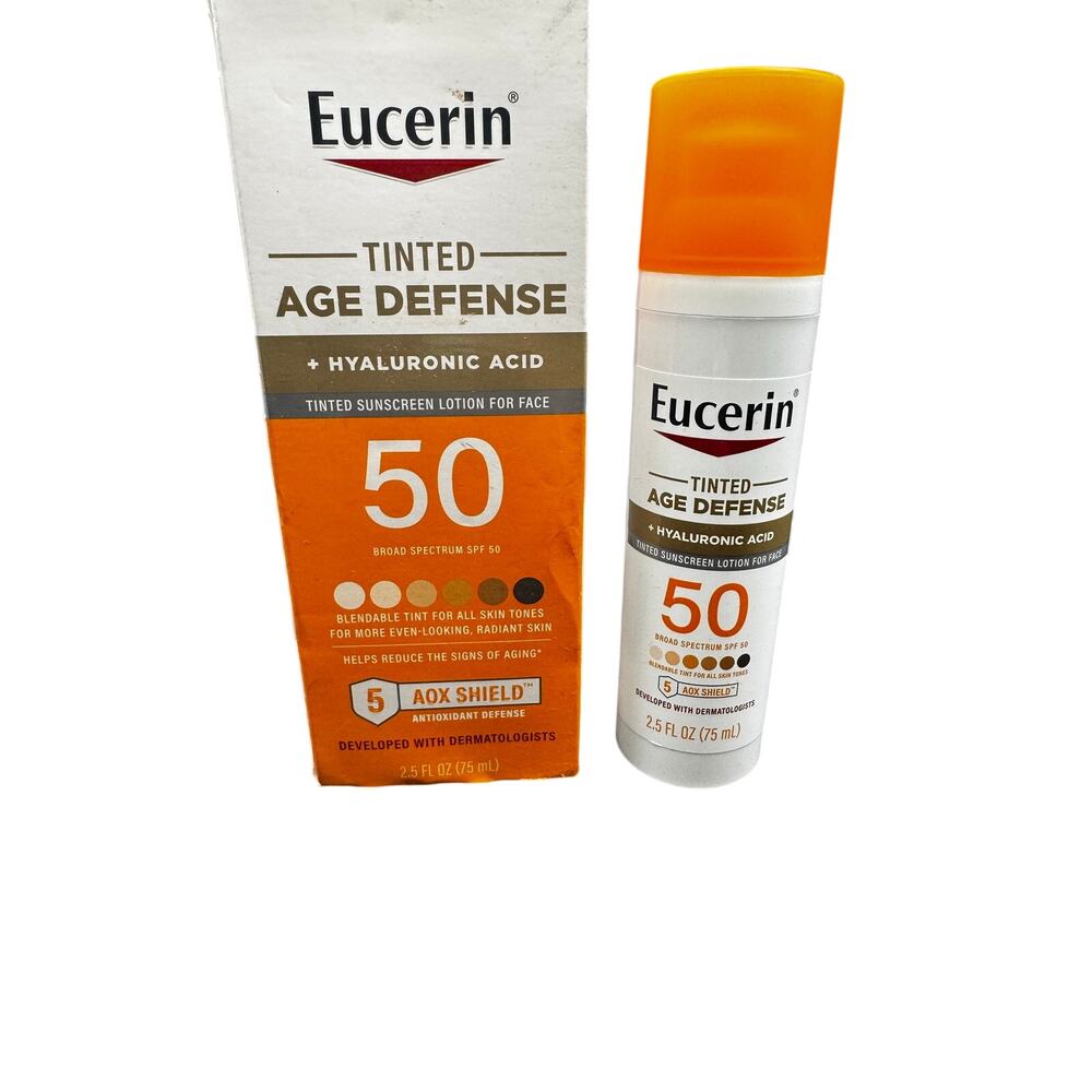 NWT Eucerin Tinted Age Defense Sunscreen 50 SPF. Blendable Tint 2.5oz